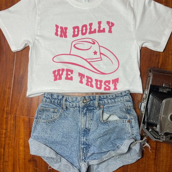 Tops - In Dolly We Trust Cropped Top | Cute Country Fashion